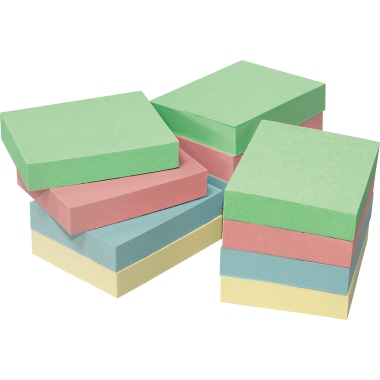 Haftnotiz 50x40mm sortiert 100 Blatt Packung 12 Stück