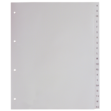 Register STREIT A4+ PP A-Z 20tlg grau Überbreite 297x245mm, Volle Höhe