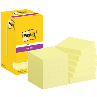 Haftnotiz Post-It 654-12SS-CY 76x76mm gelb 90 Blatt 12 St./Pack