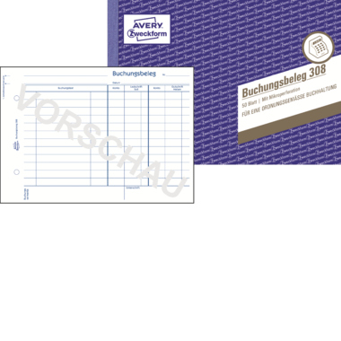 Buchungsbeleg Zweckform 308 A5 quer 