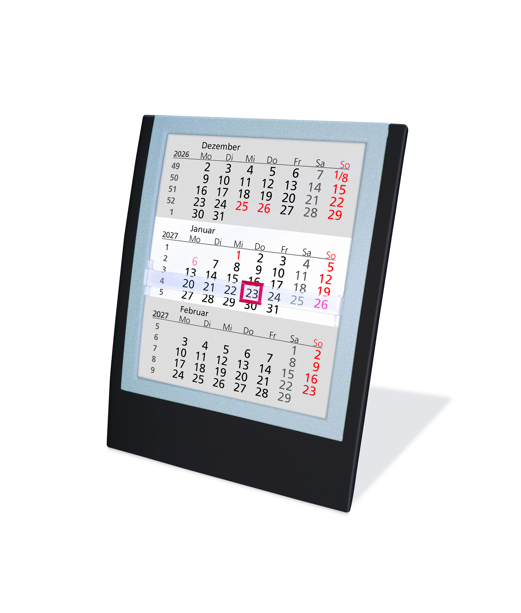 Dreimonatstischkalender 2 Jahre schwarz 