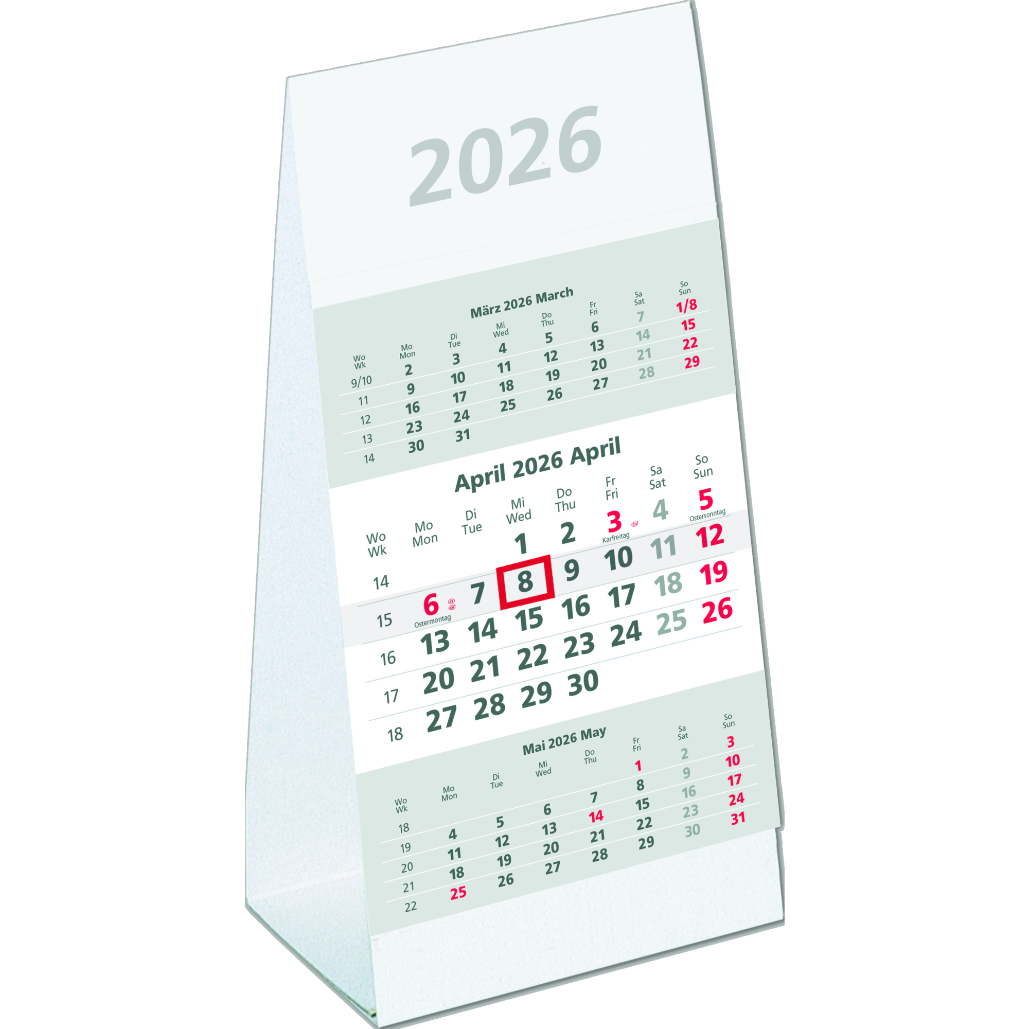 Dreimonatskalender ZETTLER 980-0000 9,5x19,5cm