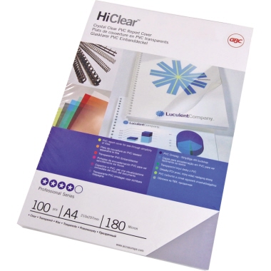 Deckblatt Folie GBC A4 300my klar glänzend 100St./Pack Ce013080e