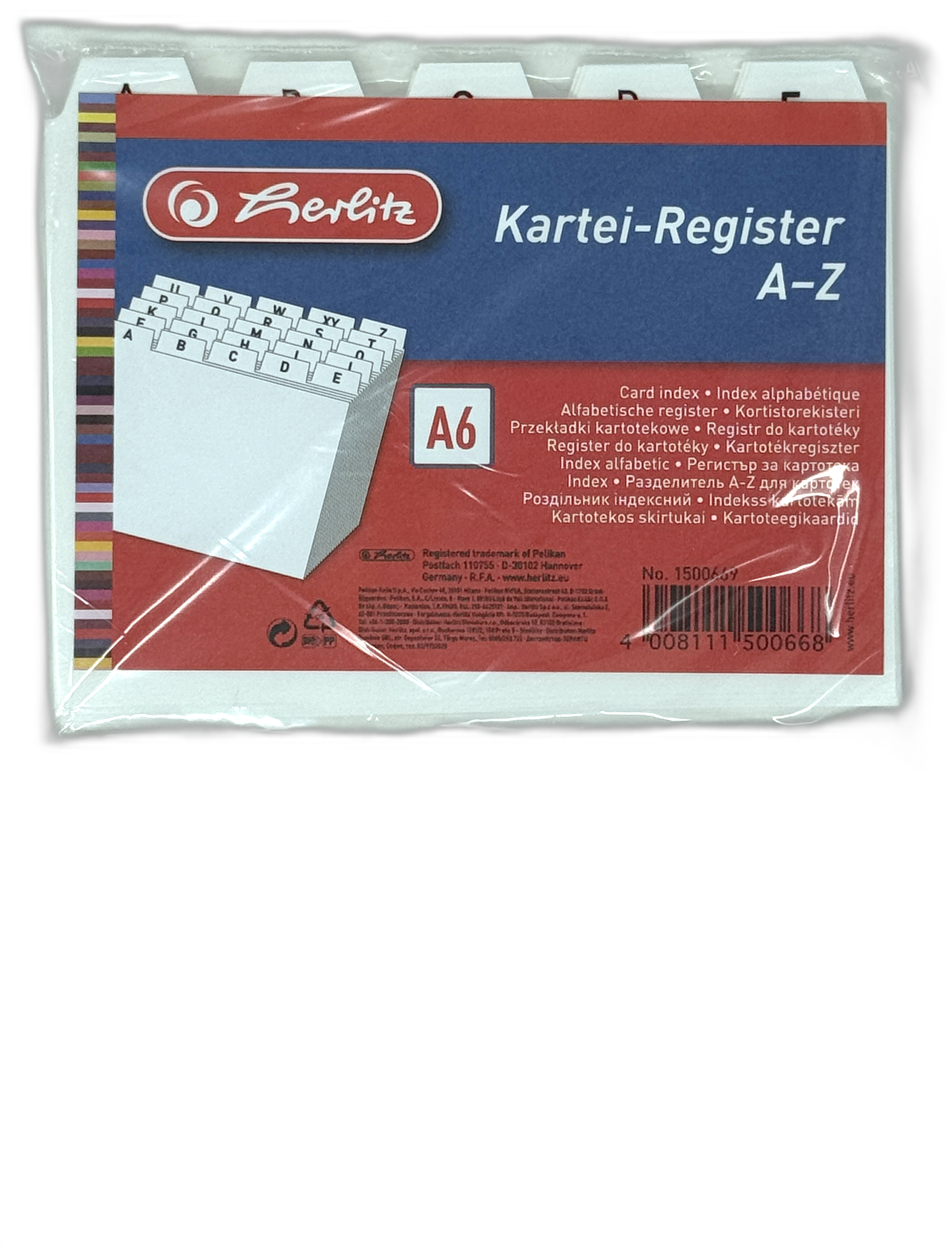 Leitregister A6 quer grau A-Z 25-tlg. PP  Leitregister A6 quer grau A-Z 25-tlg. PP