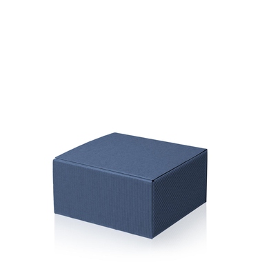 Geschenkkarton S 200x200x100mm blau offene Welle
