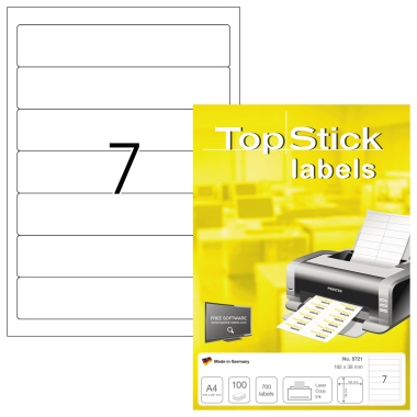 Rückenschild 8721 schmal/kurz sk weiß Topstick