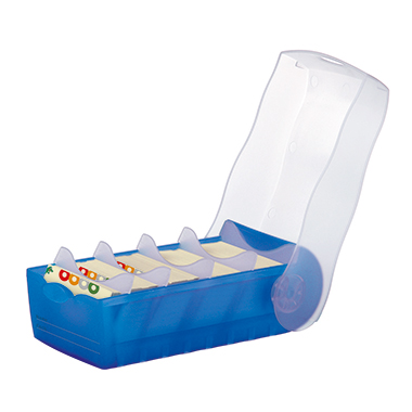 Karteibox Han 998 Croco A8 quer blau 