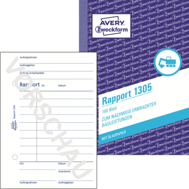 Rapport Zweckf. 1305 A6 