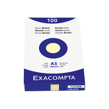 Karteikarten Exaclair 13328B A5 gelb Blanko