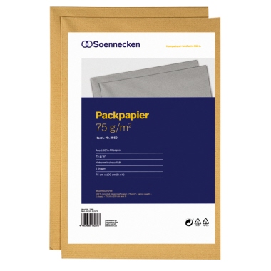 Packpapier Soennecken 100cmx75cm braun 75g Recyclingpapier