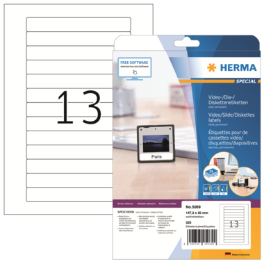 Etikett Herma 5069 147,3x20,0mm weiß Inkjet-, Laser- U. Kopier