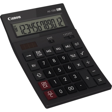 Taschenrechner CANON AS1200 schwarz 12 stellig
