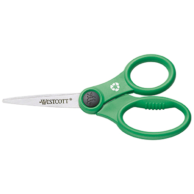 Schere Westcott E-32150 13cm grün Edelstahl, Griff 100% Recycling-Kunst.