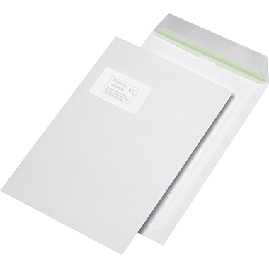 Versandt. C4 mF 90g HK Envirel. Blue we Iss 229x324mm, Mit Fenster, Haftklebung