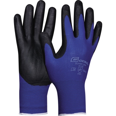 Arbeitshandschuhe Gebol Super Grip Gr.10 709286 Blau/grau 96% Nylon 4%elasthan