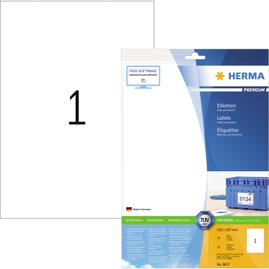 Etikett Herma 8637 210x297mm weiß Premium