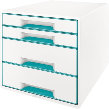 Schubladenbox Leitz WOW CUBE 52132051 4Schubfächer weiß/eisblau