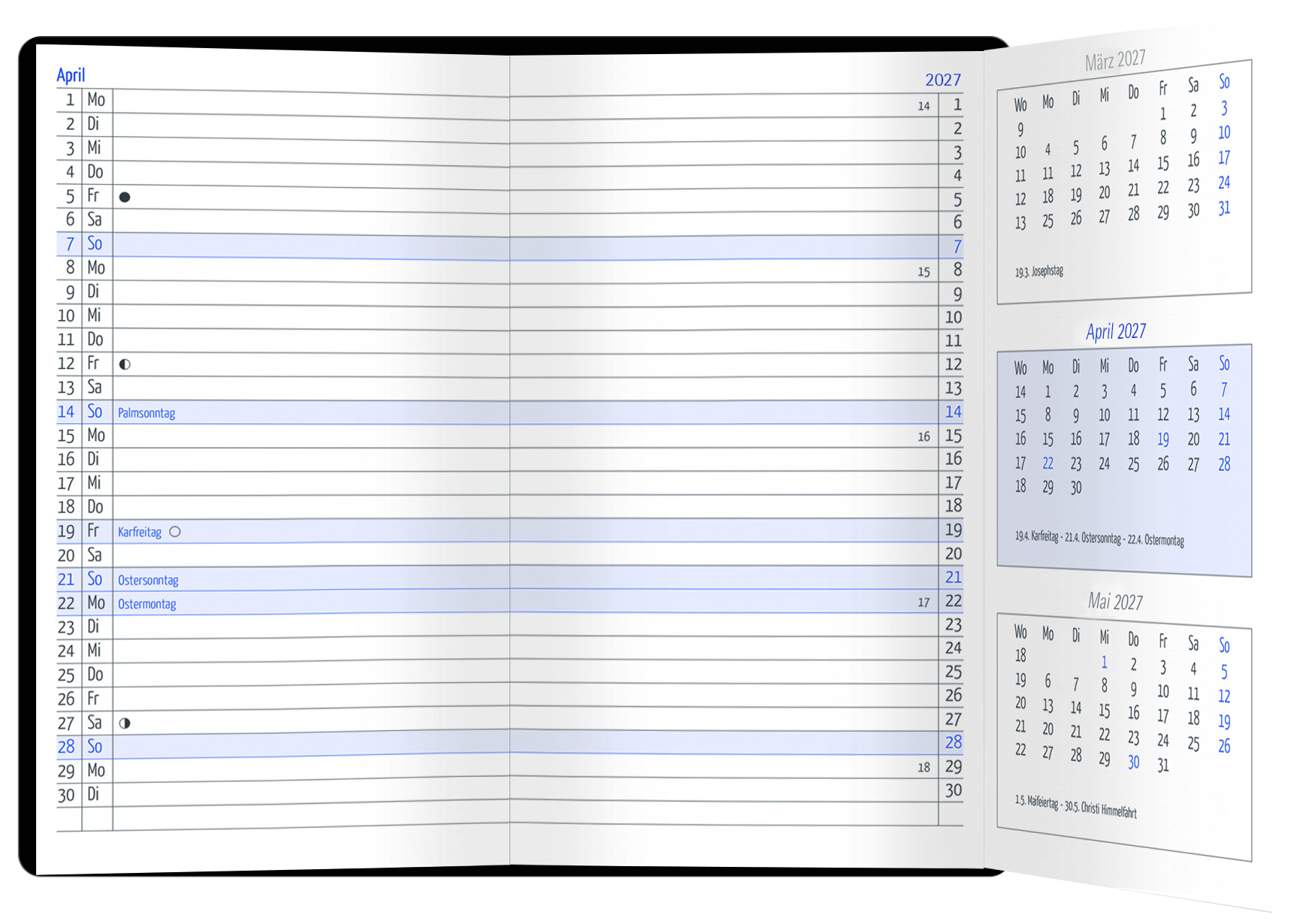 Taschenkalender Güss Trio-Timer 9x15cm 