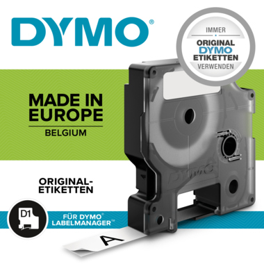 Schriftband Dymo 45013 weiß/schwarz Breite 12mm, Länge 7m