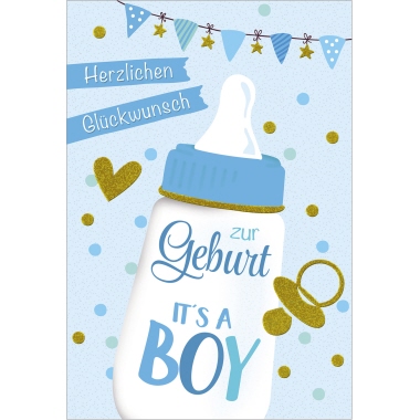 Freudiges Ereignis 31-9086 blau Zur Geburt It's a boy