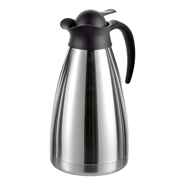 Thermoskanne Thermoart 1,0l silber Unzerbrechlich, Einhandbedienung