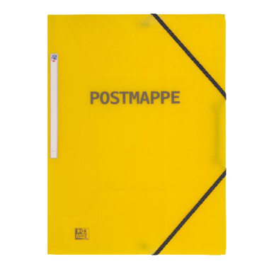 Eckspanner Elba 400102220 A4 PP gelb Aufdruck "Postmappe", Transluzent