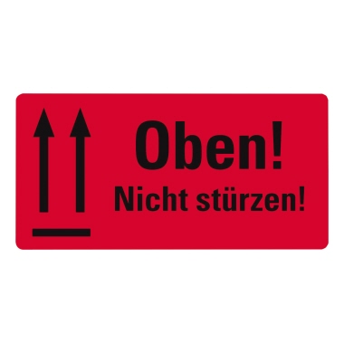Versandzettel Zweck. 7250 Oben ! Nicht Stürzen!, 100x50mm, Selbstkleben