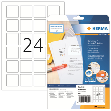 Etikett Herma 9642 40x40mm weiß Qr Code