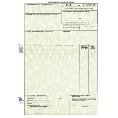 Warenverkehrsbescheinigung RNK 2271L A4 Eur.1 Für Laserdrucker, Lose Im Wechsel
