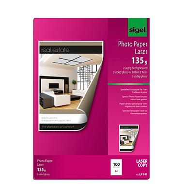Farblaserpapier Sigel LP141 A4 135g Glossy 2seitig
