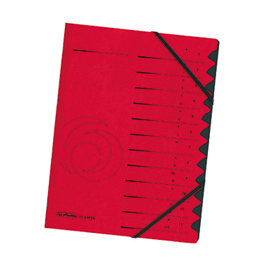 Ordnungsmappe Herlitz 12F. rot 12 Fächer