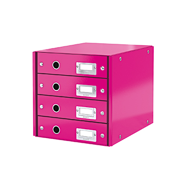 Schubladenbox Leitz 6049 4F PP pink Click & Store