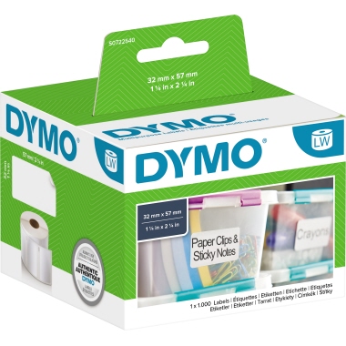 Etikett Dymo 11354 57x32mm weiß vielzweck, ablösbar