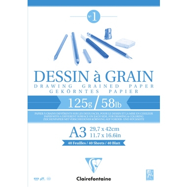 Zeichenblock Clairefontaine A3 125g geleimt, 40 Blatt