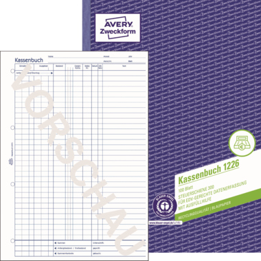Kassenbuch Zweckform 1226 A4 Recycling 
