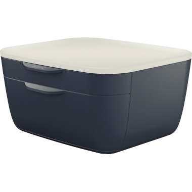 Schubladenbox Leitz 5357 samtgrau 2er Cosy 1kl+1gr Schubl. 27,5x14,5x25cm