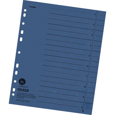 Trennblatt Falken 80001605 A4 230g blau durchgefärbt
