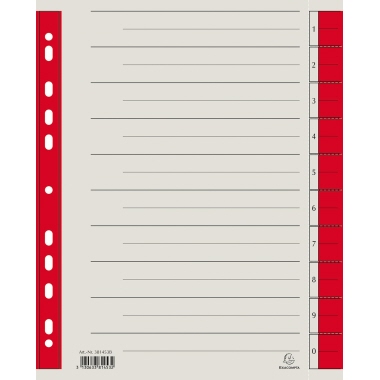 Trennblatt Exacompta A4 230g rot Gefärbte Tabs, 100er