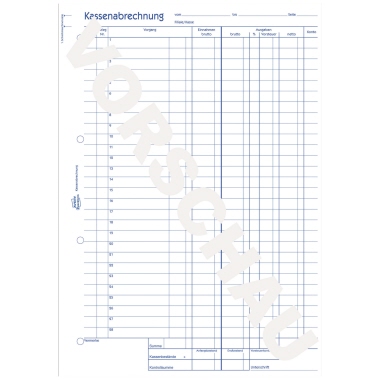 Kassenabrechnung Zweckf. 428 A4 2x50bl. Mit Mwst.-spalte Für Ausgaben