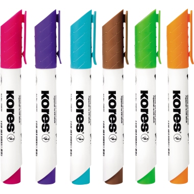 Boardmarker Kores M20802 6er Etui M20800 , 1-3mm Rundspitze, Je 1x, Pink,