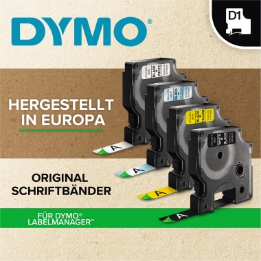 Schriftband Dymo 45013 weiß/schwarz Breite 12mm, Länge 7m