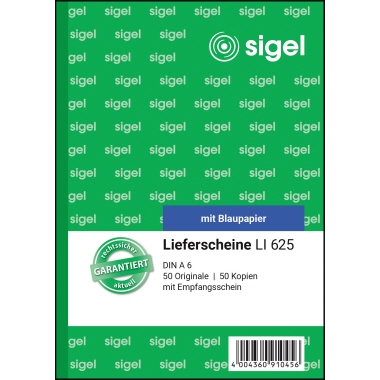 Lieferscheinbuch SIGEL LI625 A6 2x50 Blatt